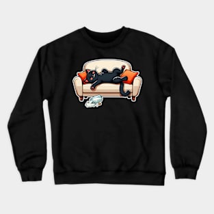 Drunk Couch Kitty Crewneck Sweatshirt